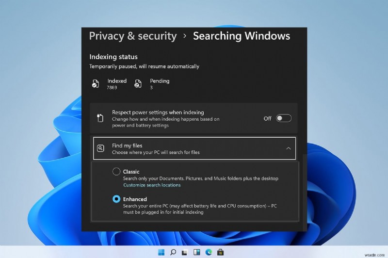 Windows 11에서 검색 인덱싱 비활성화 및 활성화하는 방법