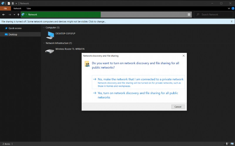 Windows 10에서 네트워크에 컴퓨터가 표시되지 않는 문제 해결 방법