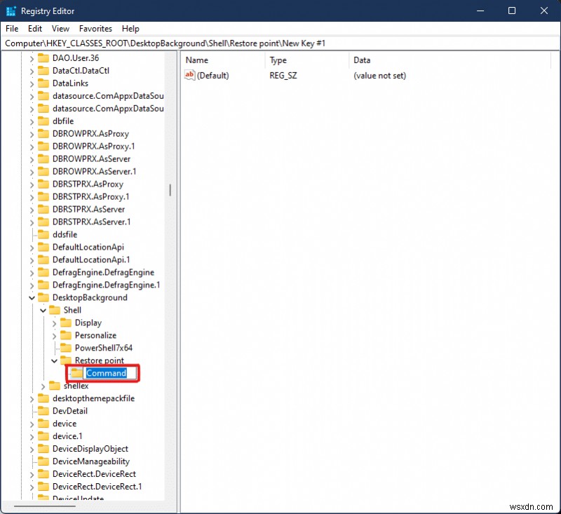 Windows 11 바탕화면 우클릭 메뉴에 복원 지점 만들기 추가하는 방법