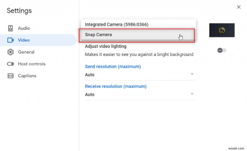 구글 미트(Google Meet)에서 스냅 카메라(Snap Camera) 사용하는 방법