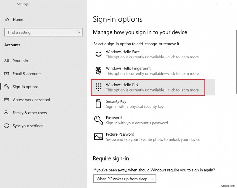 Windows 10에서 PIN 로그인 완전히 제거하는 방법 총정리