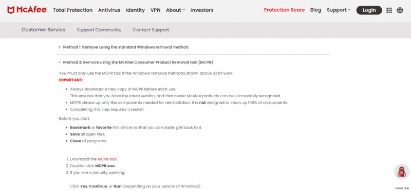 Windows 10에서 McAfee LiveSafe 완전히 제거하는 4가지 방법