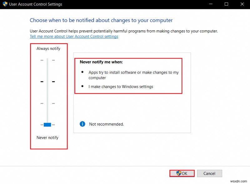 Windows 10에서 관리자 권한 요청 알림 끄는 방법