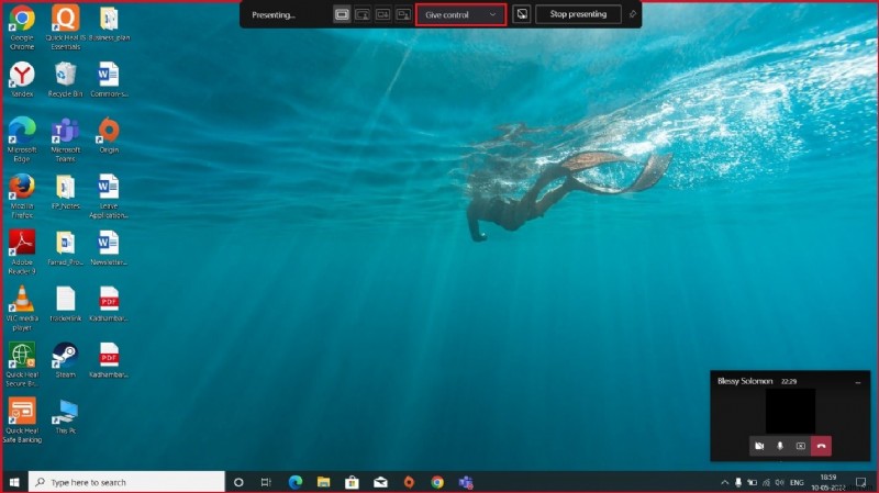 Microsoft Teams에서 화면 제어를 요청하고 공유하는 방법