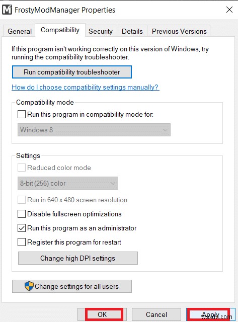 Windows 10에서 Frosty Mod Manager가 게임을 실행하지 않을 때 해결 방법