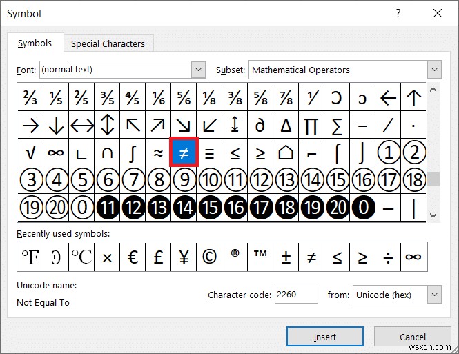 Windows 10에서  같지 않음(≠)  기호 입력하는 방법