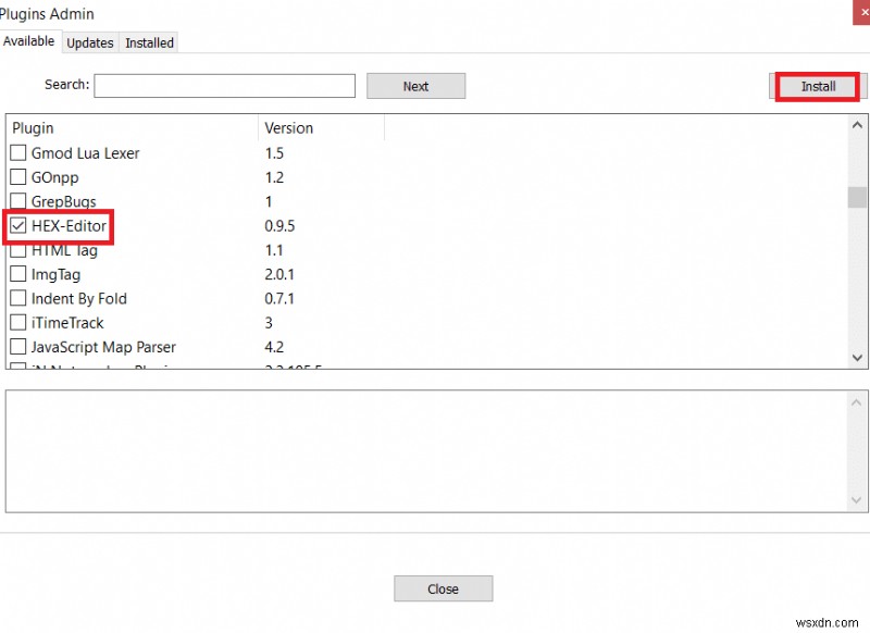 Windows 10에서 Notepad++ 헥스 에디터(HEX-Editor) 설치하는 방법