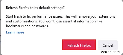 Windows 10에서 파이어폭스(Firefox) PR_END_OF_FILE_ERROR 오류 해결하는 방법