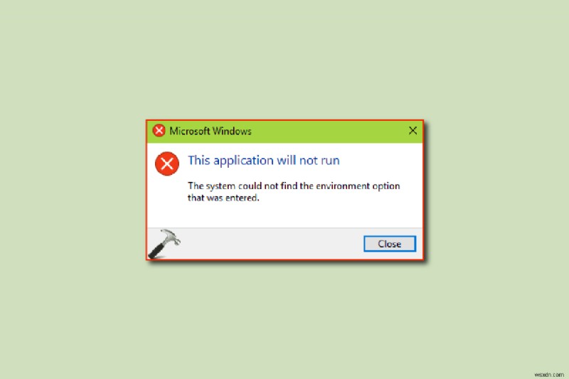 Windows 10 입력한 환경 옵션을 찾을 수 없습니다 오류 완벽 해결 가이드