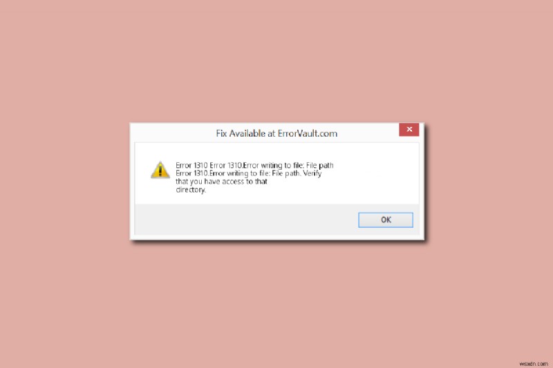 Windows 오류 1310  해당 디렉터리에 대한 액세스 권한을 확인하세요  완벽 해결 가이드