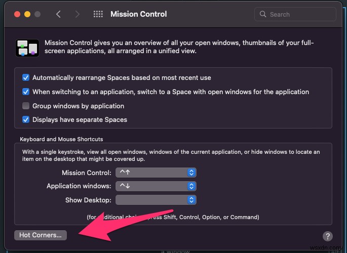macOS 몬터레이에서 빠른 메모(퀵 노트) 핫 코너 끄는 방법