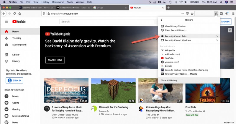 어제의 탭 되찾기 – Chrome, Safari, Firefox에서 닫힌 탭 다시 여는 방법