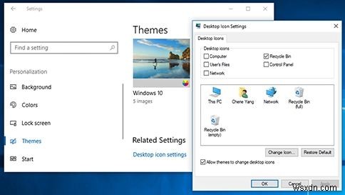 Windows 10 바탕 화면 아이콘 추가, 변경, 삭제 및 복원하는 완벽 가이드