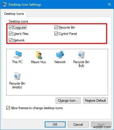 Windows 10 바탕 화면 아이콘 추가, 변경, 삭제 및 복원하는 완벽 가이드