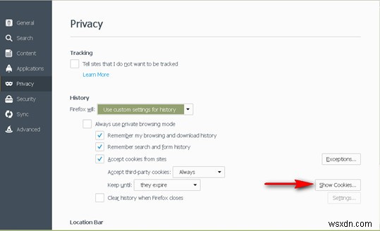 Windows 10에서 파이어폭스(Firefox) 쿠키 삭제하는 빠르고 쉬운 방법