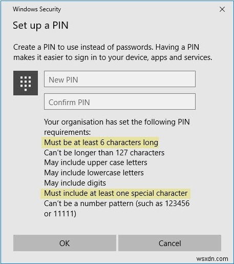 Windows 10 PIN 복잡성 그룹 정책 활성화 및 복잡한 PIN 생성 방법