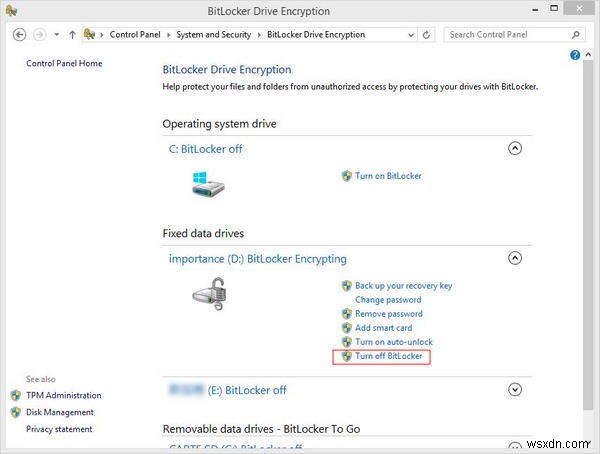 Windows 8.1/8에서 BitLocker 비활성화하는 5가지 방법