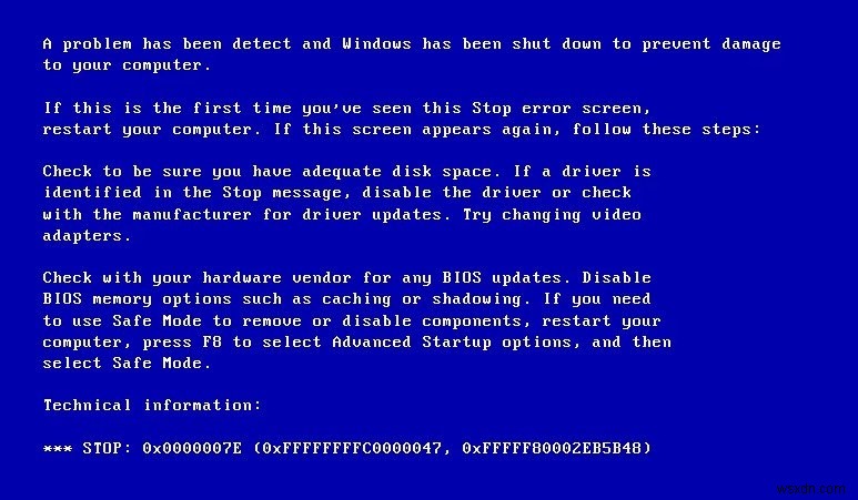 Windows 7에서 중지 오류 코드 0x0000007E를 해결하는 방법