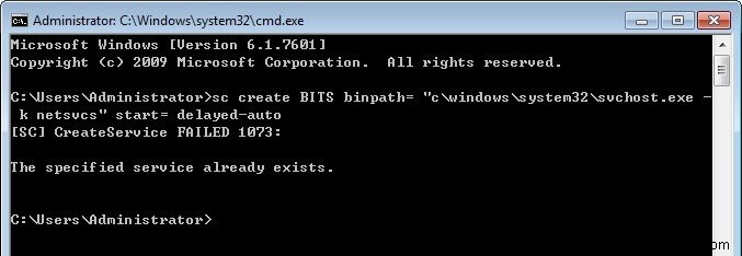 Windows 7에서 사라진 BITS(Background Intelligent Transfer Service) 복구하는 2가지 방법
