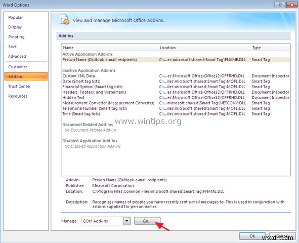 Office 2016, 2013, 2010, 2007, 2003에서 추가 기능(Add-in) 관리 및 비활성화하는 방법
