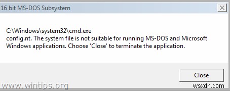 시스템 파일이 MS-DOS 및 Windows 응용 프로그램을 실행하는 데 적합하지 않습니다 오류 완벽 해결 가이드