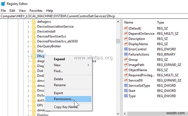 해결됨: DHCP 서비스를 시작할 수 없음 – 액세스가 거부되었습니다 (Windows 10/8/7)