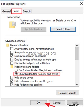 Windows 10/8.1/7에서 숨김 파일 및 폴더 표시하는 방법