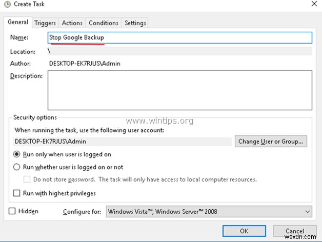 Windows 작업 스케줄러로 Google 백업 및 동기화 예약 설정하는 방법