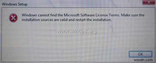 Windows 10 설치 오류 Microsoft 소프트웨어 사용 조건을 찾을 수 없음 해결 방법