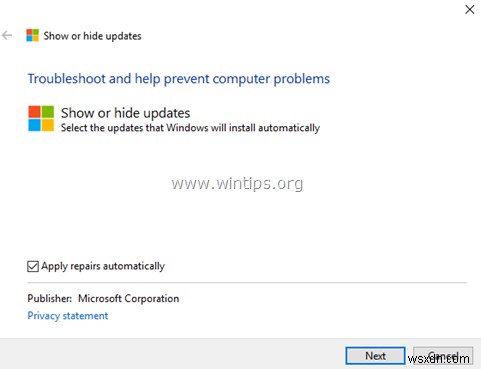 Windows 10에서 특정 업데이트 자동 설치를 차단하는 방법