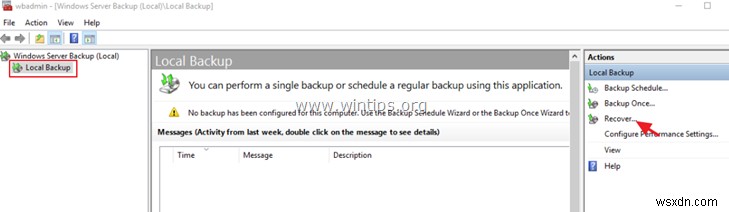 Windows Server 2016/2012/2012R2에서 백업된 파일 복원하는 방법