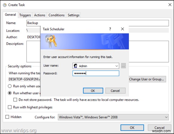 Windows 작업 스케줄러로 예약 작업을 백그라운드 또는 포그라운드에서 실행하는 방법