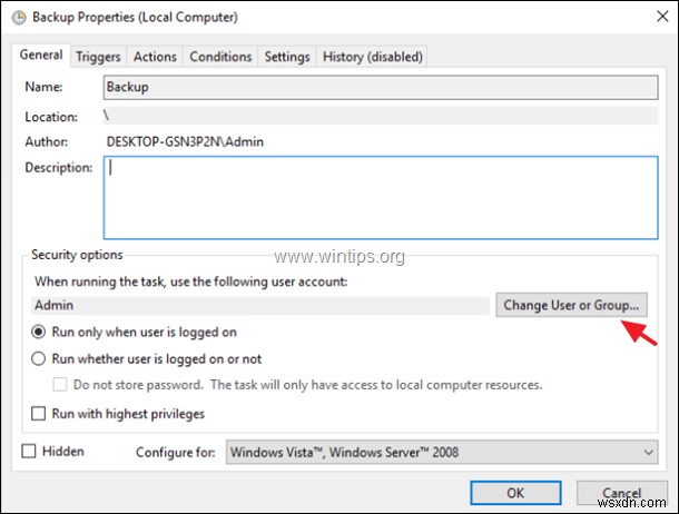 Windows 작업 스케줄러로 예약 작업을 백그라운드 또는 포그라운드에서 실행하는 방법