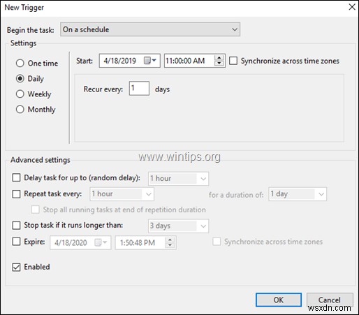 Windows 10에서 시스템 복원 지점을 자동으로 생성하는 방법