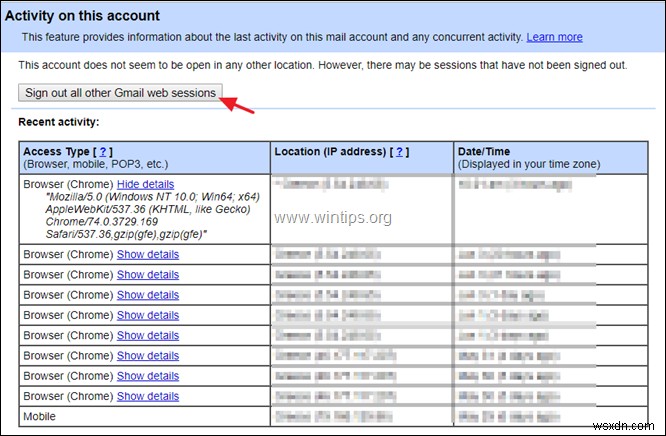 웹에서 지메일(Gmail) 로그인 기록과 Google 계정 활동 확인하는 방법
