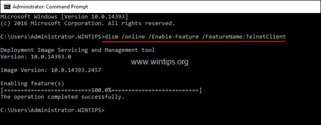 Windows Server 2012/2016/2019에서 텔넷(Telnet) 클라이언트를 활성화하는 3가지 방법
