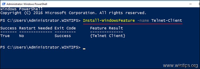 Windows Server 2012/2016/2019에서 텔넷(Telnet) 클라이언트를 활성화하는 3가지 방법