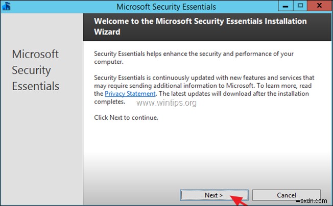 Windows Server 2012/2012 R2에 Microsoft Security Essentials 설치하는 방법