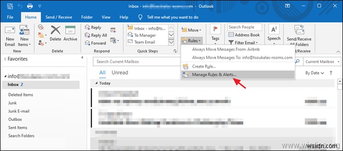 Outlook 2016/2019에서 IMAP 계정의 보낸 메일 저장 위치 변경하는 방법