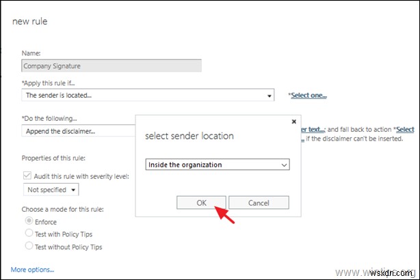 Office 365 Exchange Online에서 회사 전체 이메일 서명 설정하는 방법