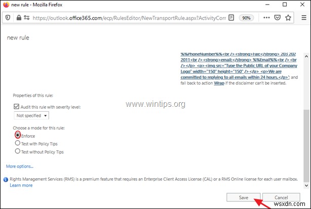 Office 365 Exchange Online에서 회사 전체 이메일 서명 설정하는 방법