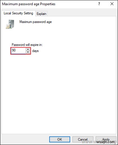 Windows 10 및 Windows Server 2012/2016 독립 실행형 서버에서 암호 만료 기간 설정하는 방법