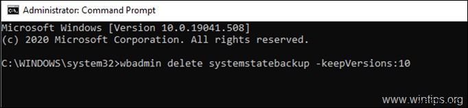 Windows Server 2016/2012에서 백업 삭제하는 방법 (wbadmin 명령어)