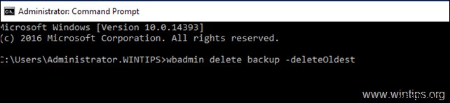 Windows Server 2016/2012에서 백업 삭제하는 방법 (wbadmin 명령어)