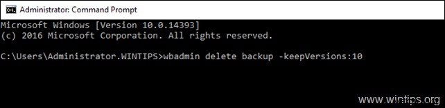 Windows Server 2016/2012에서 백업 삭제하는 방법 (wbadmin 명령어)