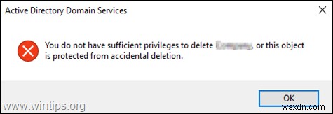 [해결] Active Directory  개체가 실수로 삭제되지 않도록 보호됨  OU 삭제 권한 오류 수정 방법