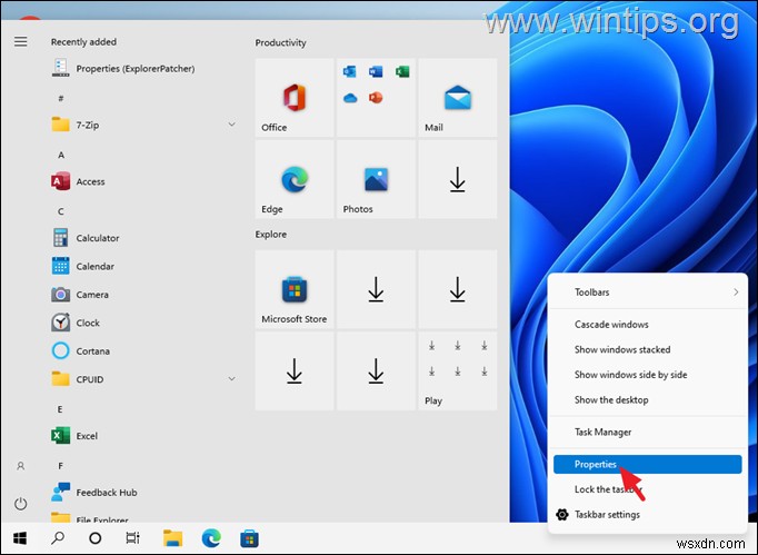 Windows 11에서 클래식 Windows 10 시작 메뉴로 되돌리는 방법