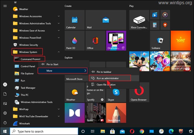Windows 10에서 명령 프롬프트(CMD)를 관리자 권한으로 실행하는 5가지 방법