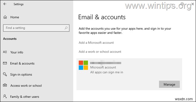[해결 방법] Windows 10/11에서  제거  버튼이 없어 Microsoft 계정을 삭제할 수 없을 때