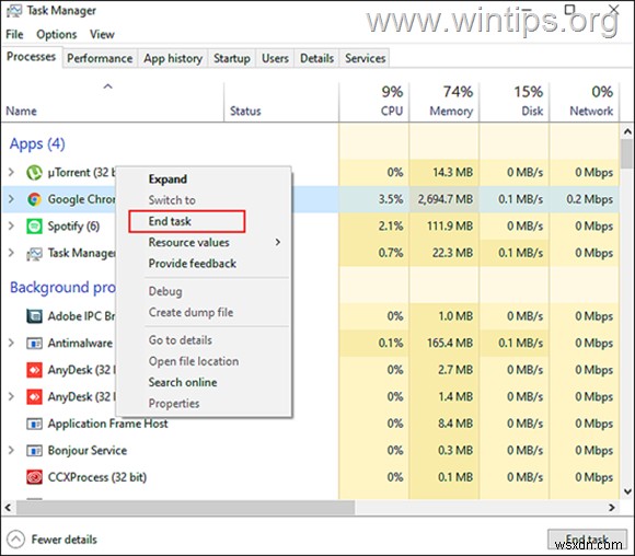 Windows 10에서 Chrome Software Reporter 도구의 높은 CPU 사용량 문제 해결 방법